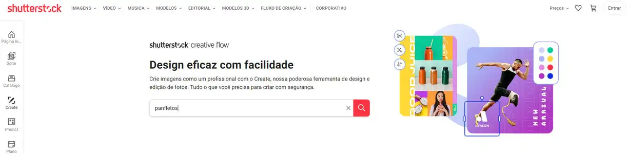 Recorte da biblioteca de templates do Canva