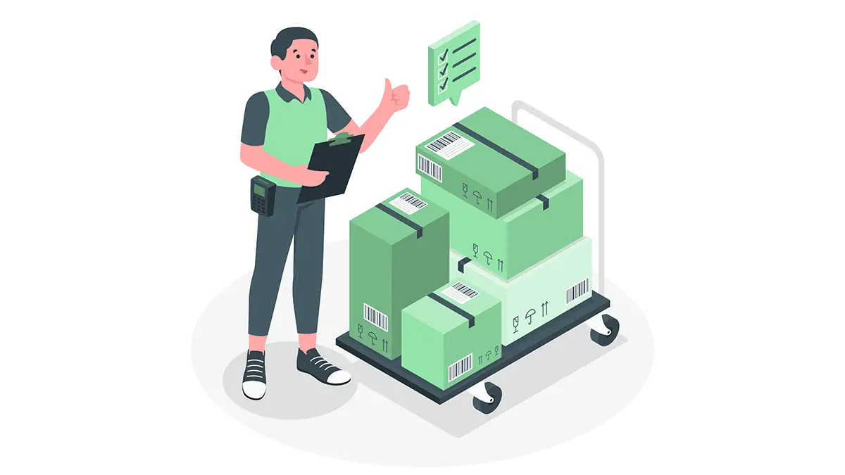 SKU de productos Ilustración de gestión de inventario
