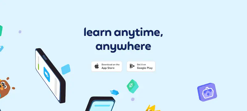 In the image it's written "learn anytime, anywhere".