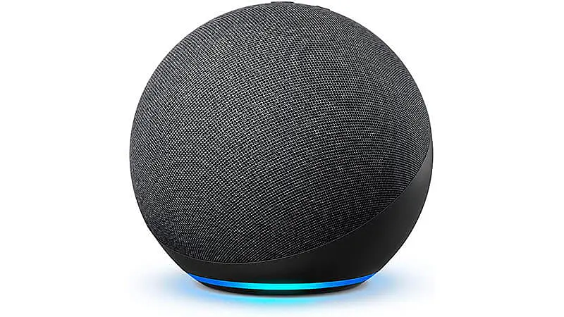 imagem de um smart speaker Echo Dot 4ª geração na cor cinza