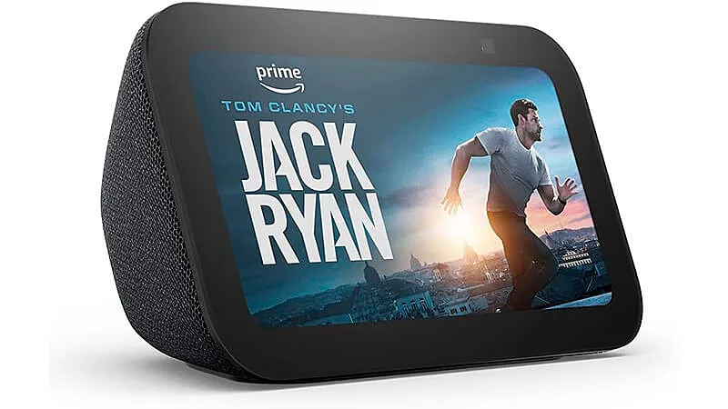 imagem de um smart speaker Echo Show 8 de 2ª Geração na cor preta