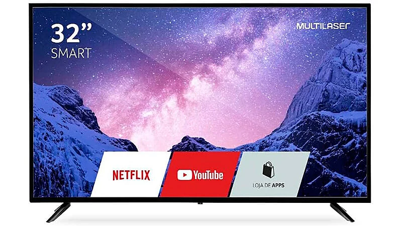 imagem de uma smart tv 32 polegadas da Multilaser