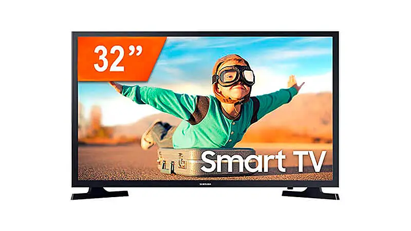 imagem de uma smart tv 32 polegadas da Samsung