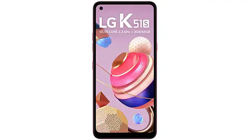imagem que mostra a parte frontal de um LG K51S
