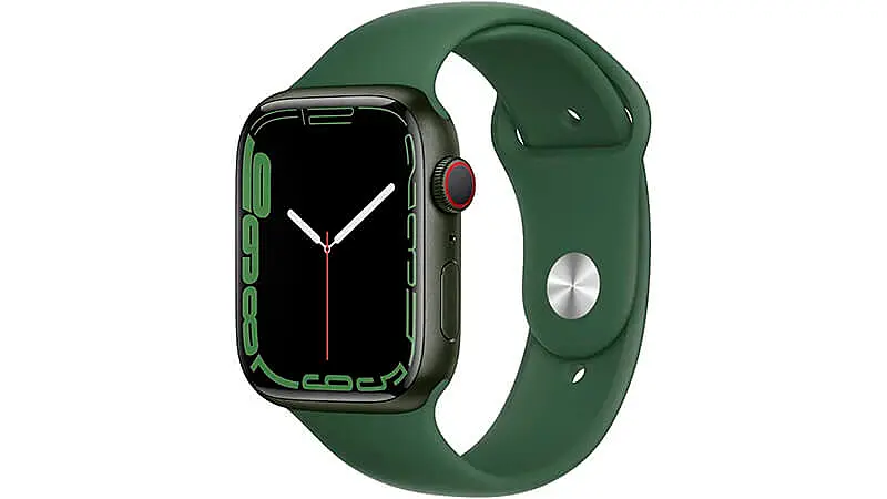 imagem de um Apple Watch Series 7 na cor verde