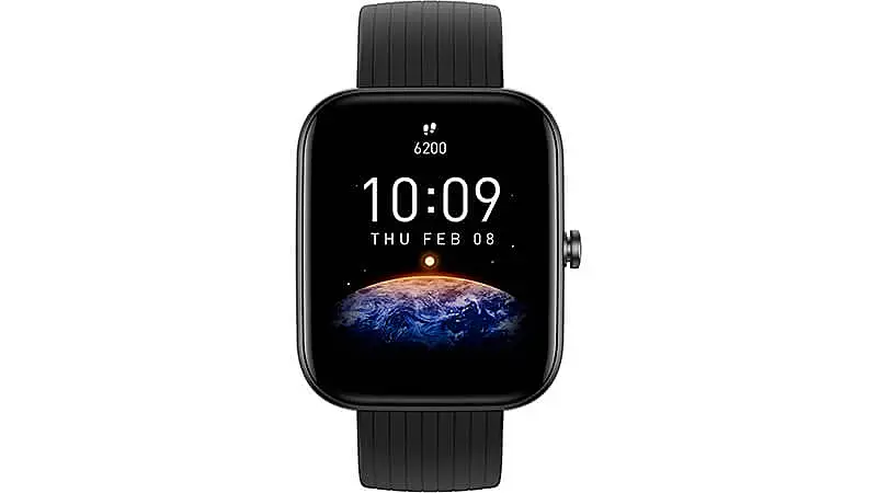 imagem de um smartwatch Amazfit Bip 3 PRO na cor preta
