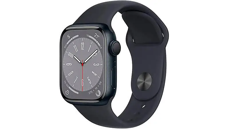 imagem de um Apple Watch Series 8 na cor preta