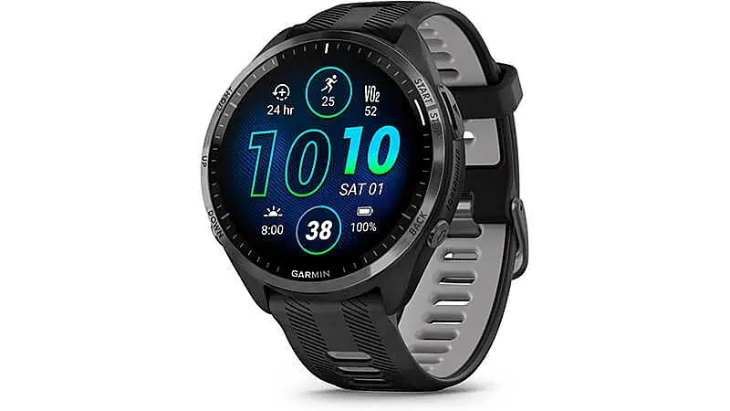 imagem de um smartwatch Garmin Forerunner 965 na cor preta
