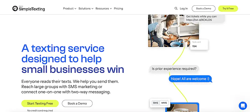 SimpleTexting website