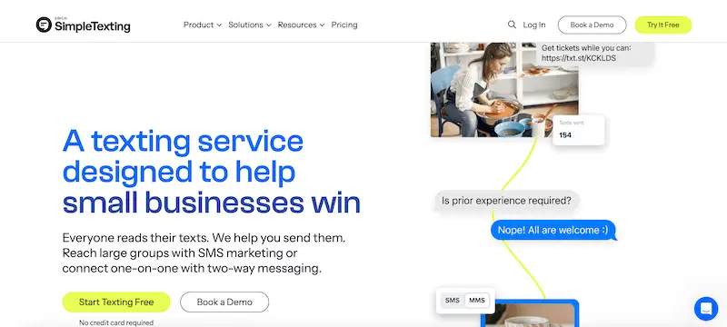 SimpleTexting website