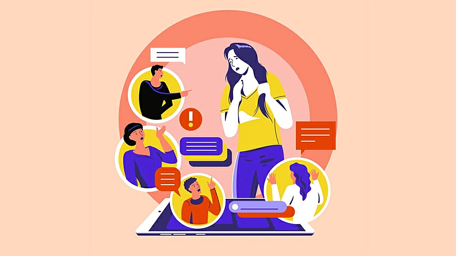 ilustración conceptual de crisis online