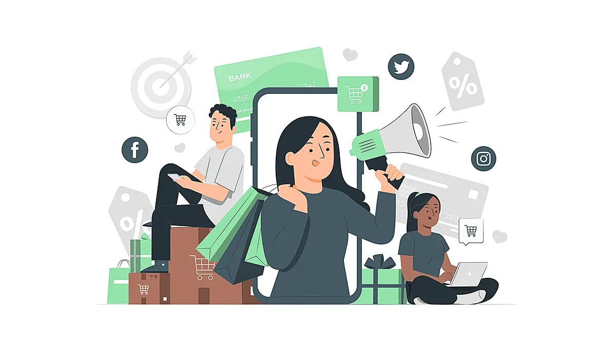 ilustración concepto de ventas online