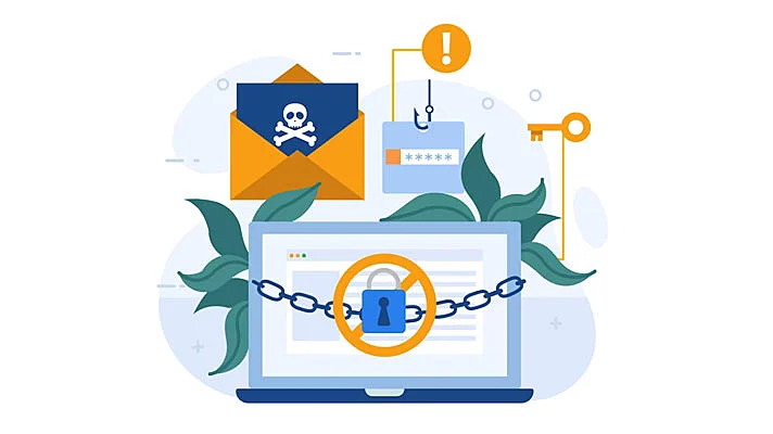 Ilustración concepto de peligros del SPAM