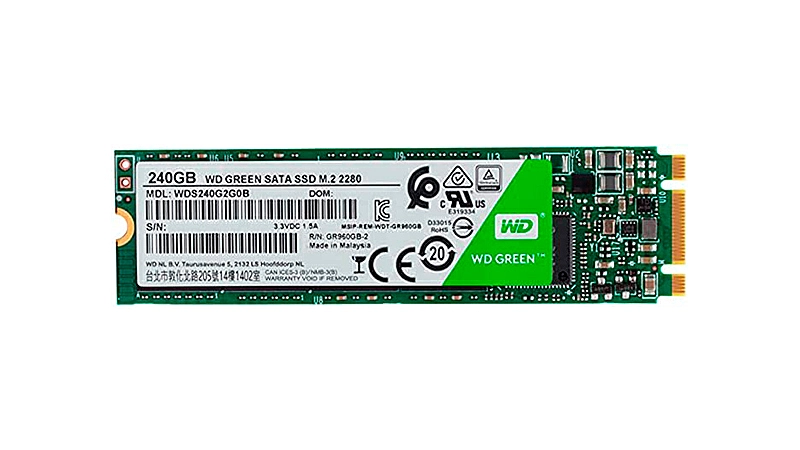 imagem de um ssd de 240GB da WD Green no padrão M.2