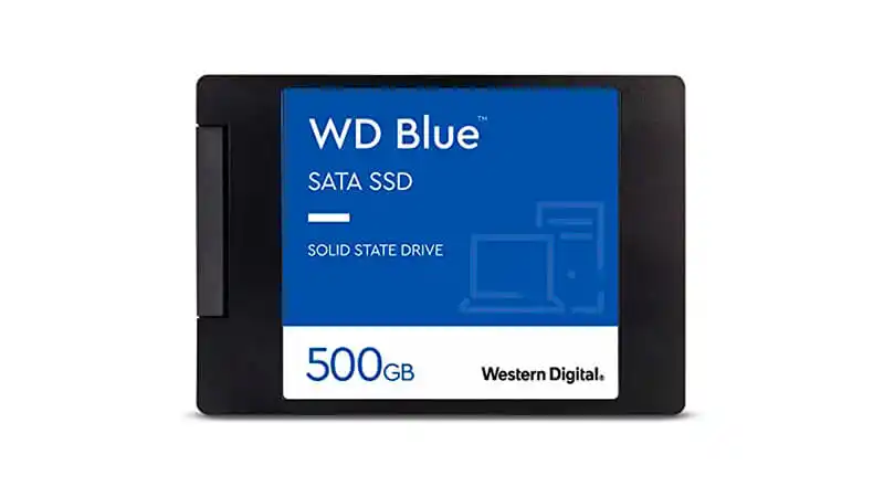 SSD para Notebook WD Blue imagem de um ssd para notebook WD Blue na cor preta