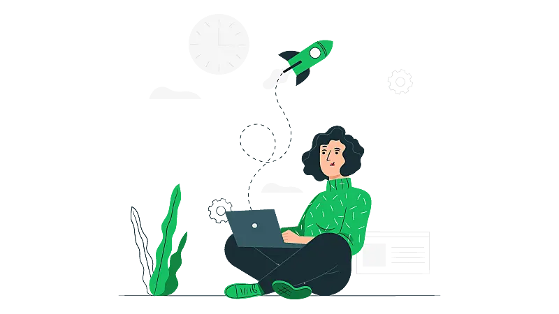 Imagem vetorizada de uma mulher fazendo seu Storytelling