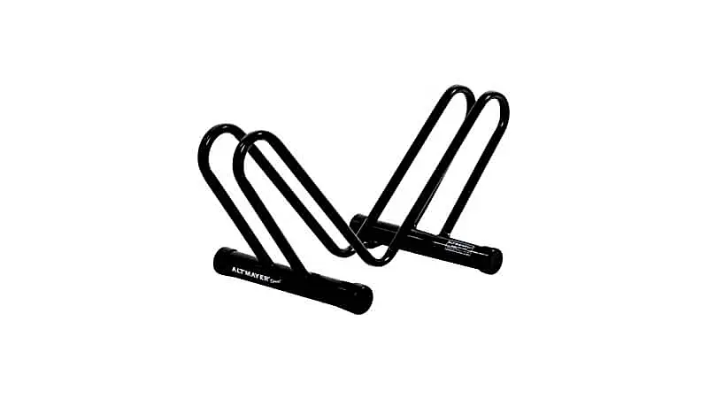 imagem de um suporte para bicicleta de chão na cor preta