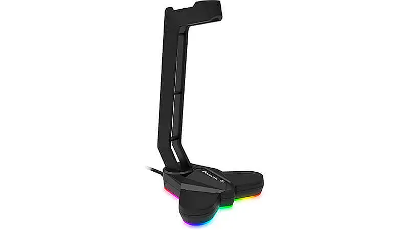 imagem de um suporte para headset da Fortrek com iluminação RGB