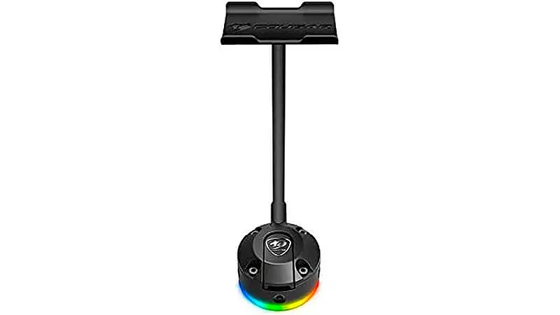 imagem de um suporte para headset Cougar Bunker S com iluminação RGB