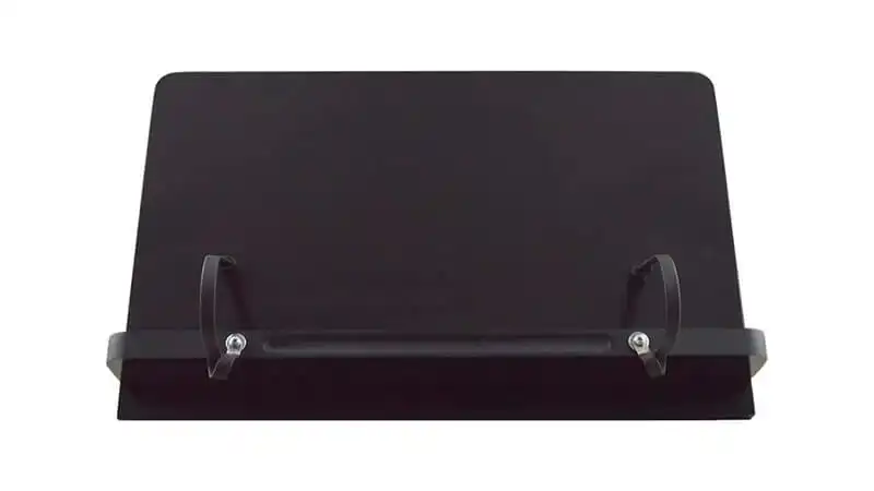 imagem de um suporte para tablet e livros com prendedores de página