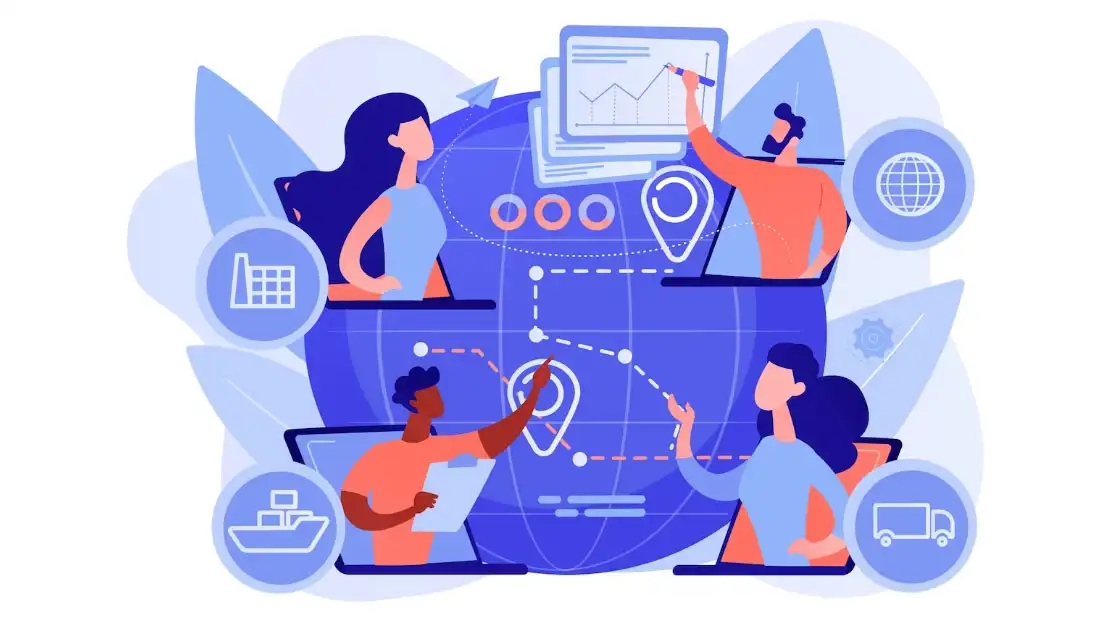 Ilustración conceptual de la gestión del supply chain