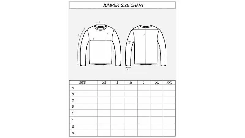 tabela de medidas para roupa masculina