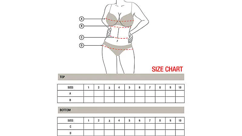 tabela de medidas para roupas intimas femininas