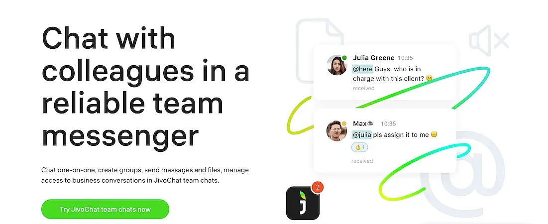 JivoChat team chats page