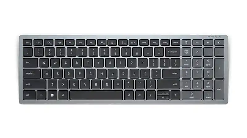 imagem de um teclado sem fio Dell KB700 na cor cinza