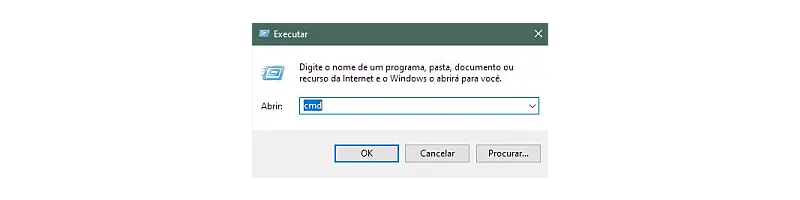 Printscreen do executar cmd