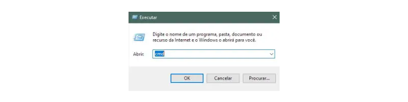 Printscreen do executar cmd