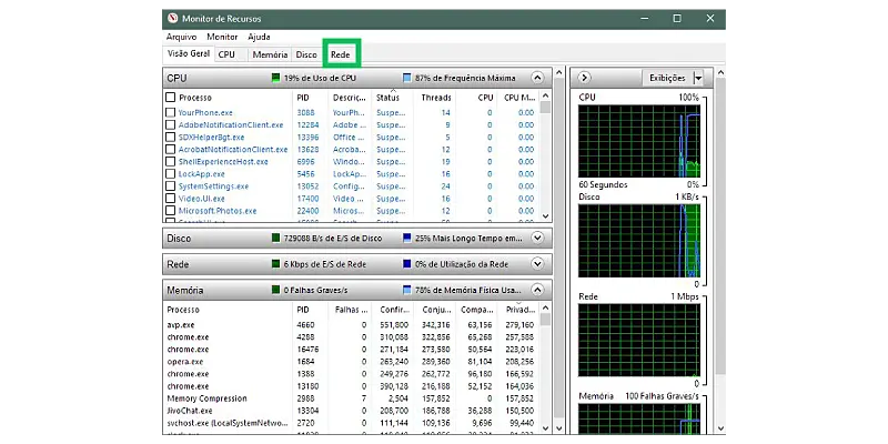 Printscreen do gerenciador de tarefas