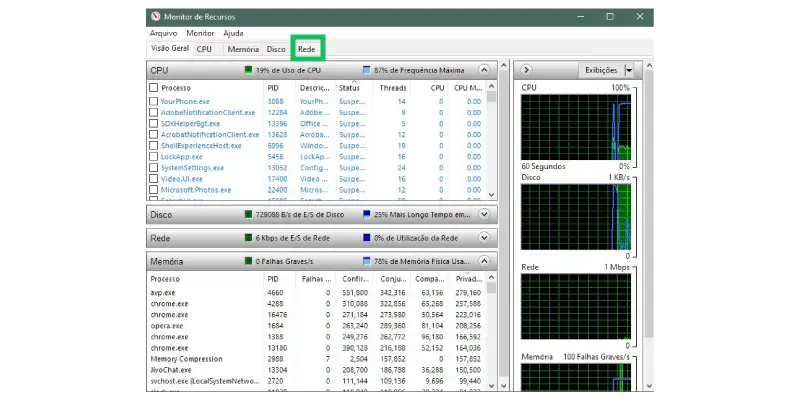 Printscreen do gerenciador de tarefas