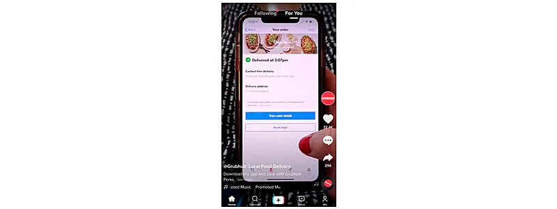 exemplo de anuncio infeed ad no tiktok ads