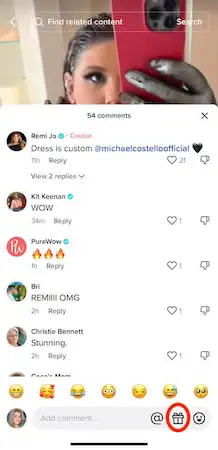 TikTok coins - comments TikTok comment section