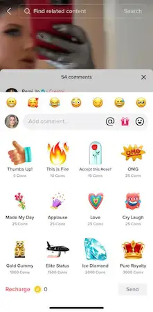 TikTok coins - gifts TikTok gift emojis