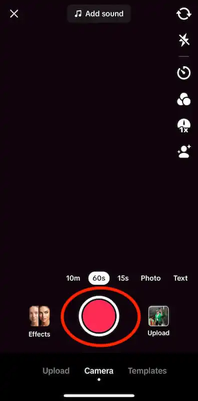 TikTok record page