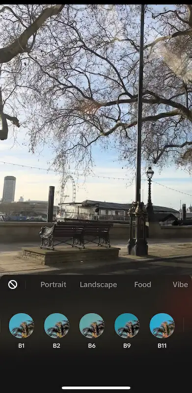 TikTok filters page