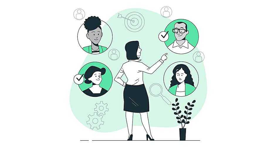 Ilustración representando diferentes tipos de clientes