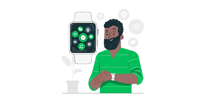 Exemplo de comunicação não verbal através de símbolos no smartwatch