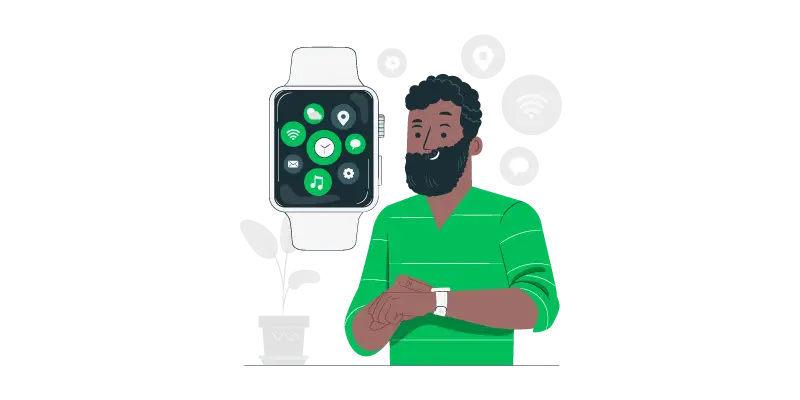 Exemplo de comunicação não verbal através de símbolos no smartwatch