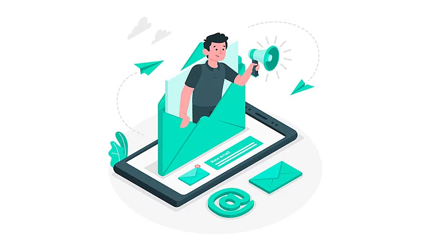 Ilustración 3D - concepto de email marketing