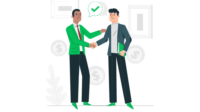 Imagem vetorizada de duas pessoas apertando as mãos