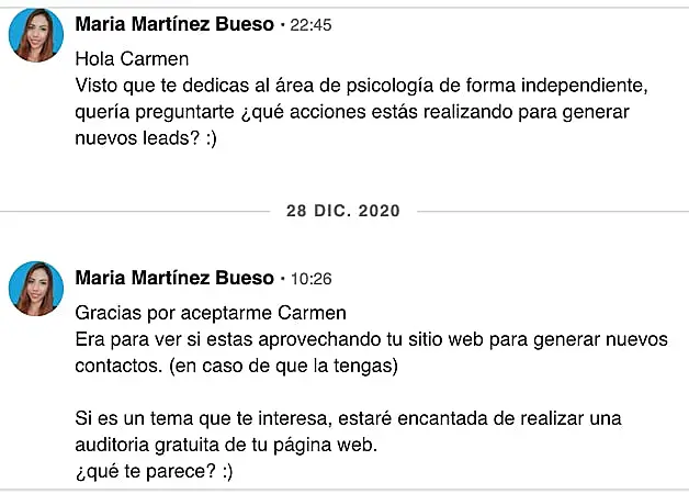 Mensaje de prospección