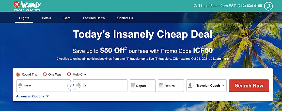 InsanelyCheapFlights page