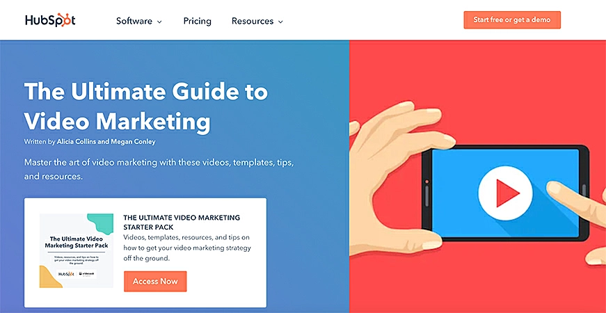 HubSpot ultimate guide to video marketing page
