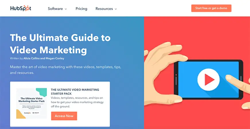 HubSpot HubSpot ultimate guide to video marketing page