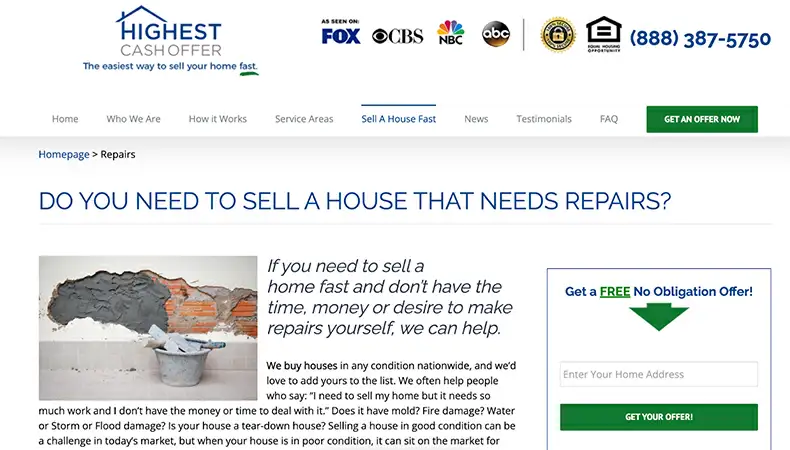 Highest Cash Offer Highest Cash Offer website