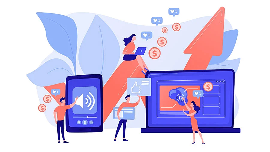 Imagen vectorial de optimización de campañas de tráfico de pago