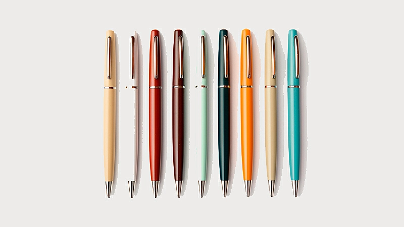 canetas de cores e modelos diferentes